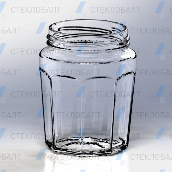 Банка стеклянная перевернутая Трапеция 8 граней 200 мл ТО-63